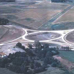 Rotonda Las Flores, Ruta Nac. N° 3 Cruce con Ruta N° 30